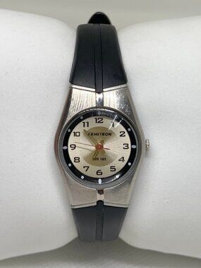 Armitron women’s watch silver black tone 22mm quartz analog plastic band running
